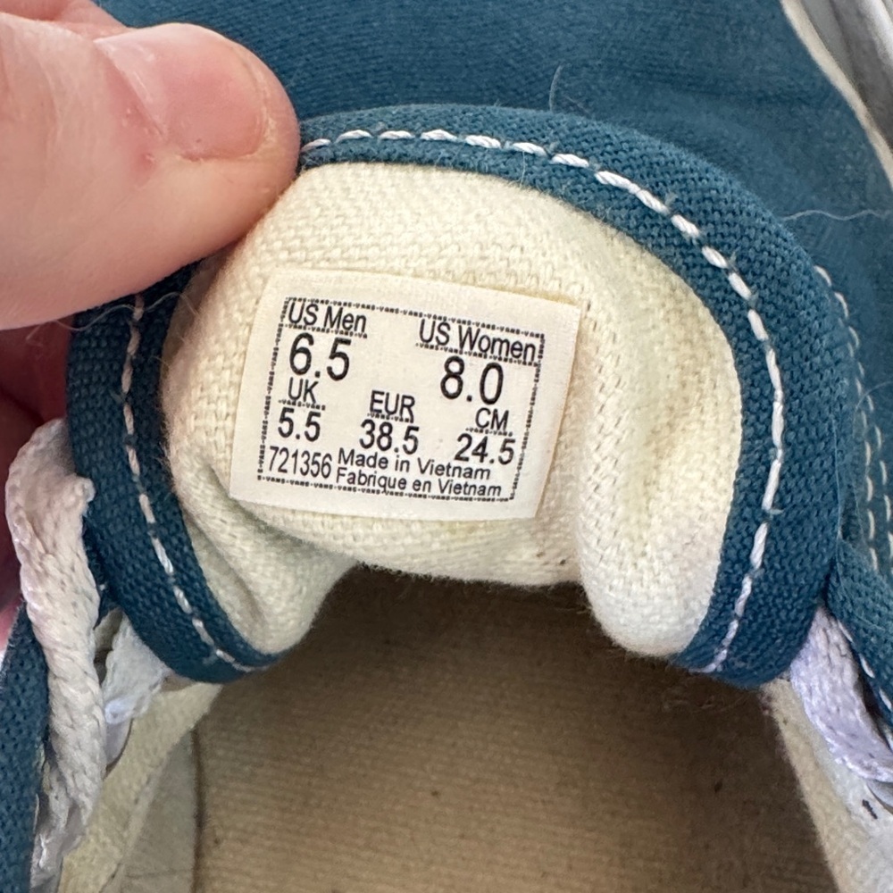 Vans Blue and White Women's Sneakers - Picture 4 of 4